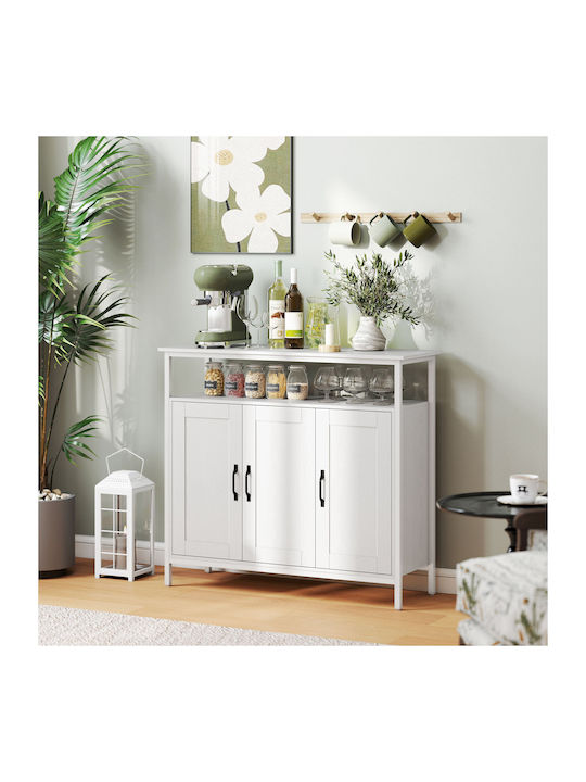 Sideboard made of Wood & Metal White 100x35x88cm