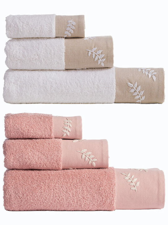 Nef-Nef Homeware Комплект Хавлиени Кърпи 3 Бр Amaranda Розови Тегло 500гр/м²