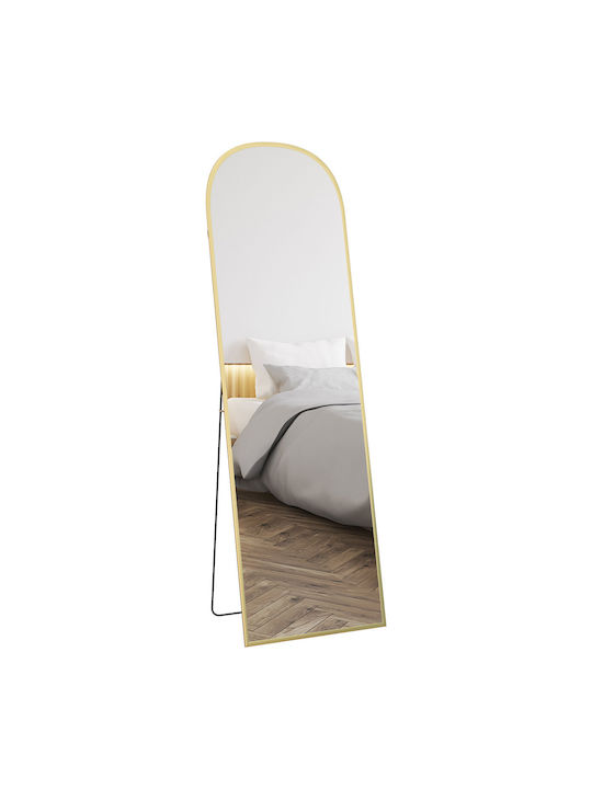 HomCom Arched Floor Mirror with Gold Aluminum Frame 161.5x50cm
