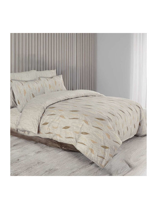 Espree Set Cotton Duvet Cover Single with Pillowcase 160x240cm Cypres Beige