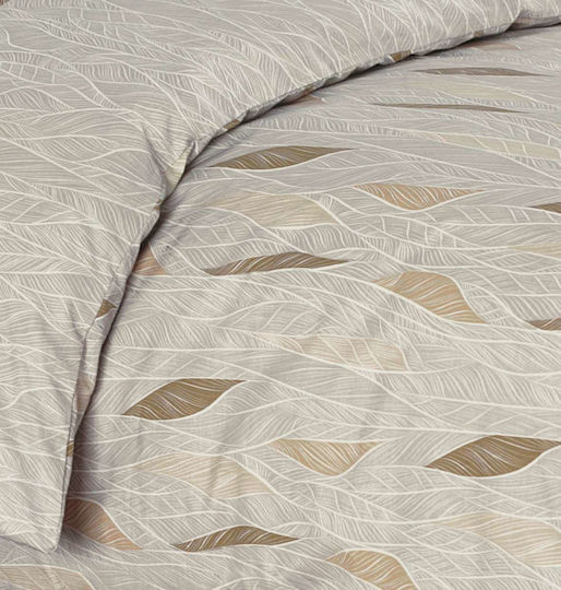 Espree Set Cotton Duvet Cover Single with Pillowcase 160x240cm Cypres Beige
