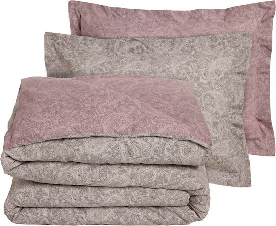 Das Home Duvet Cover Set Single with Pillowcase 160x240 Casual 5438 Grey, Lilac