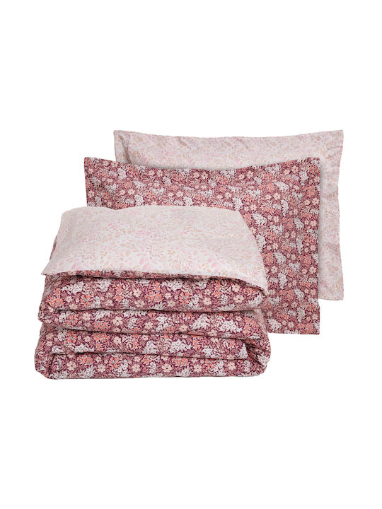 Das Home Duvet Cover Set Single with Pillowcase 160x240 Casual 5433 Bordeaux, Nude