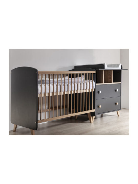 Colette Baby Dresser with 2 Drawers Gray 86x48x92cm