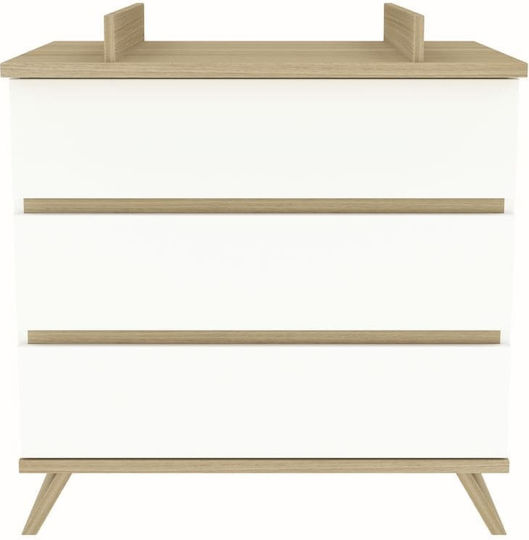 Baby Kommode mit 3 Schubladen Weiß 50x90x88cm