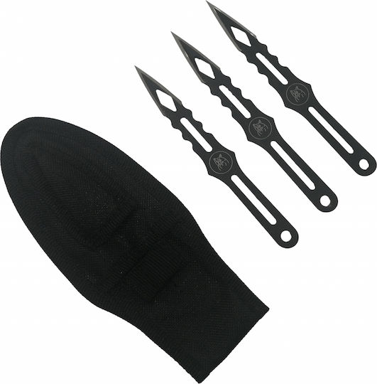 Set 9 Cuțite de Aruncat din Oțel Inoxidabil Negre