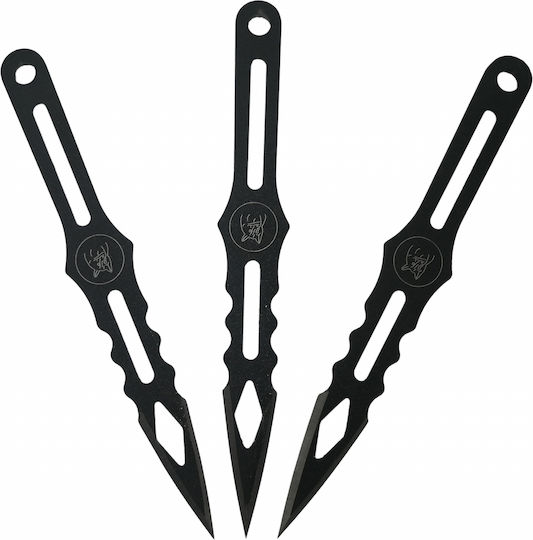 Set 9 Cuțite de Aruncat din Oțel Inoxidabil Negre