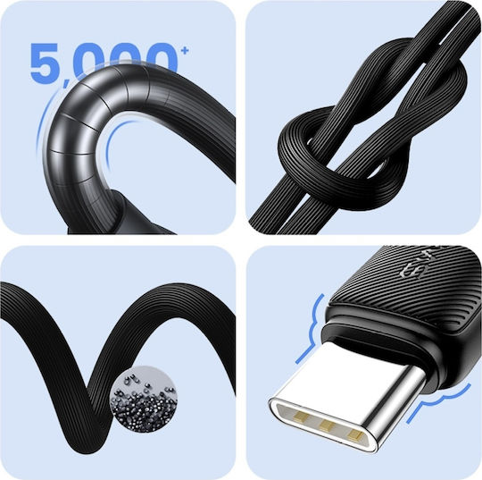 Usams Series USB 2.0 Cable USB-C male - USB-C 60W PD Λευκό 2m SJ696USB02