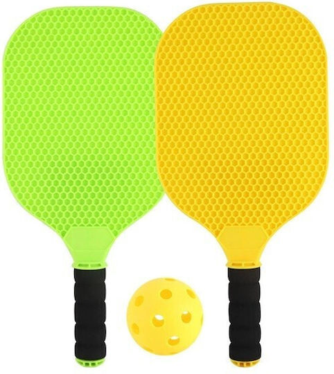Set De Joc Ping Pong Flippy 2 Rachete 1 Minge 6+ Ani 37.5 X 18 X 3 Cm Galben Verde