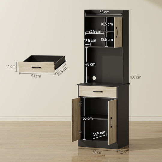 Negru 60x40x180 cm