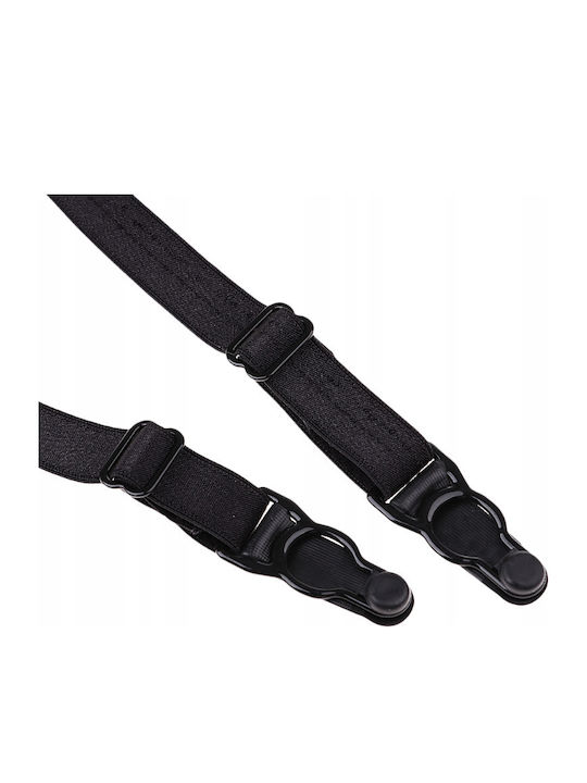 Set 2 Elasticated Shirt Fastening Straps Zola 3 Arms Black