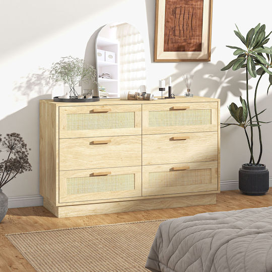 Συρταριέρα Κρεβατοκάμαρας mit 6 Schubladen Oak 110x40x69cm