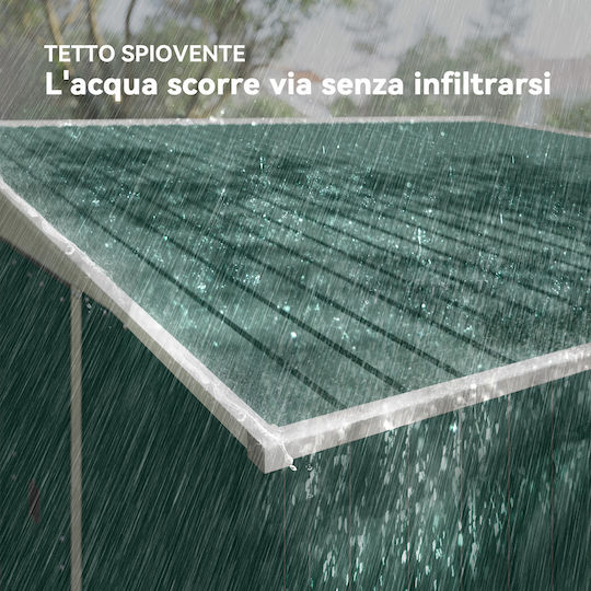 Metallic Garden Shed Galvanized Green with Air Vents M3.45xW2.8xH2m