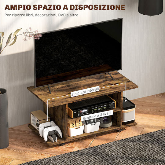 TV Stand with Wheels Rusty Brown L80xD40xH40cm