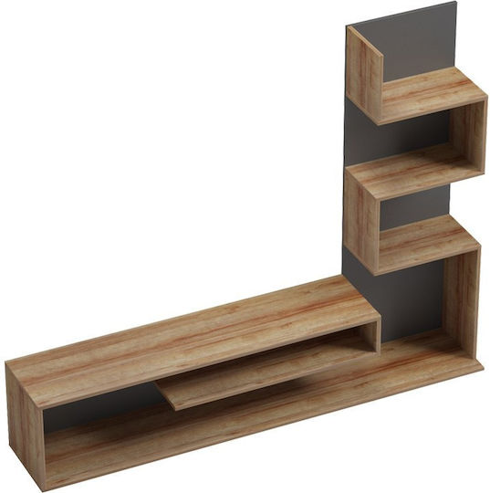 Телевизионни Мебели Cazenda Oak Сив М160xД29xВ126см
