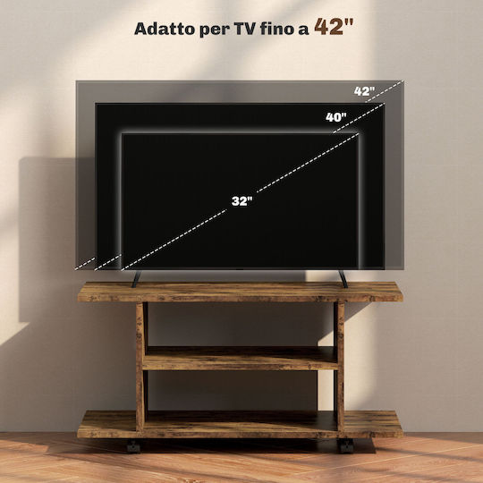 TV Stand with Wheels Rusty Brown L80xD40xH40cm
