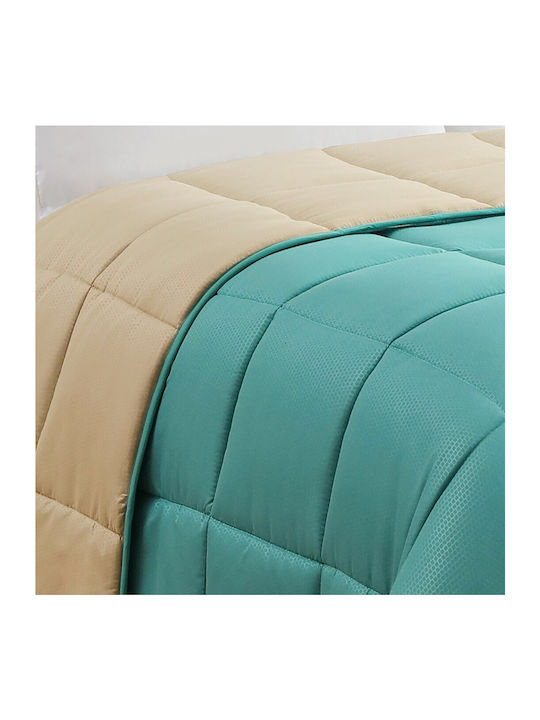 Melinen Duvet Queen with Hollowfiber Filling 220x240cm Brooklyn Petrol/beige 300 GSMGsm 9 togs Togs