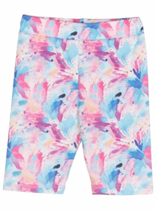 Kids Legging Cycling Short Fuchsia-blue Allover Th Biker