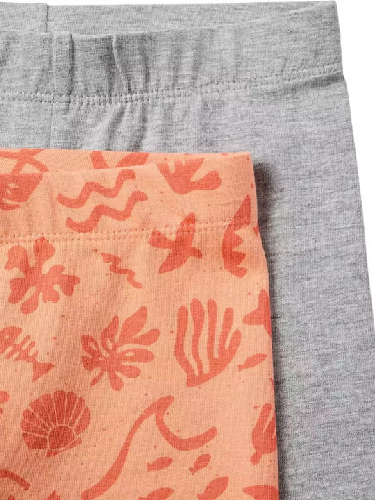 Kids Leggings Set Cycling Short Orange-melange