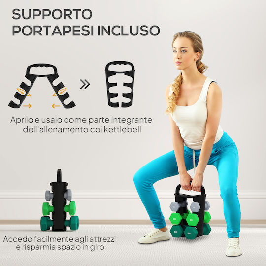 Sportnow Σετ Βαράκια Εξάγωνα από Πλαστικό 6τμχ Συνολικού Βάρους 12kg