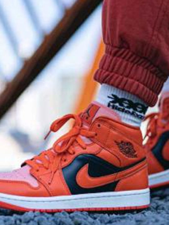 Air  1 Retro Mid SE Boots Crimson Bliss / Black / Sail / Rush Orange