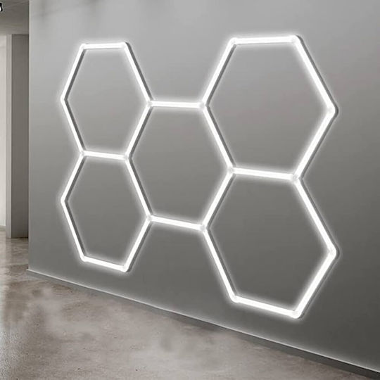Led Εξαγωνικός Φωτισμός Οροφής Εφέ Κυψέλης 24 Ράβδοι X 44cm 5 Κυψέλες 6500κ Zjd-004