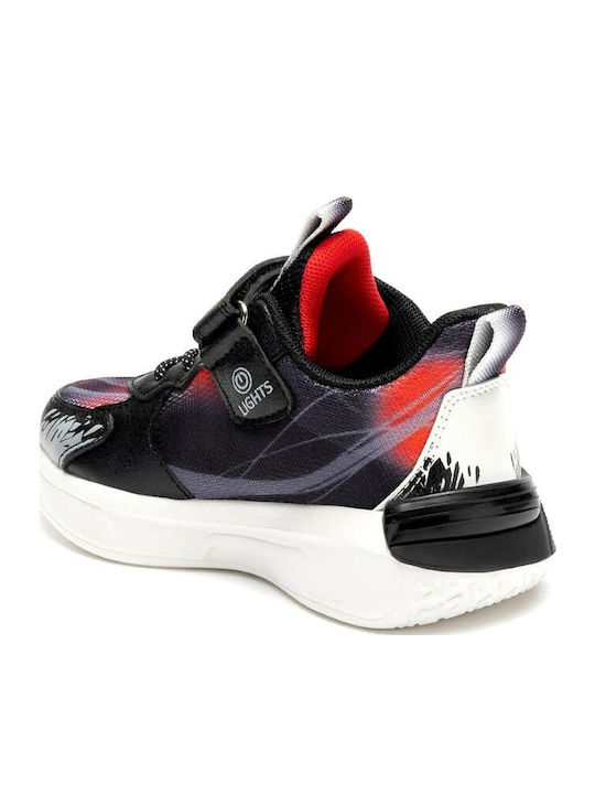 Παιδικά Sneakers με Σκρατς & Φωτάκια Μαύρα