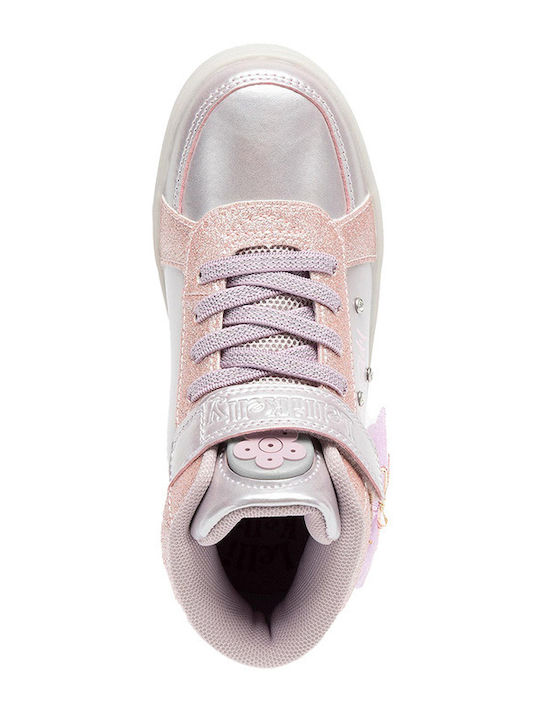 Παιδικά Sneakers High με Σκρατς Ασημί