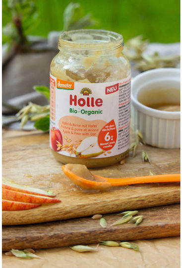 Holle Fruit-Vegetable Puree with Flavor Apple & Pear 190gr for 6+ Months