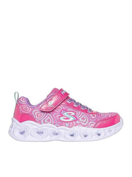 Heart Παιδικά Sneakers High με Σκρατς & Φωτάκια Ροζ