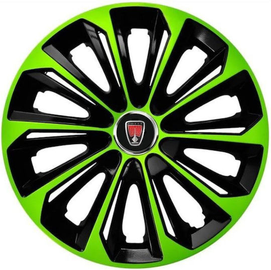 Car Hubcap Set with Rover Emblem 14" 4pcs Green