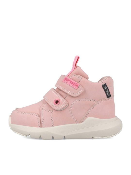 Anatomisch Suede Kinderstiefeletten mit Klettverschluss Rosa