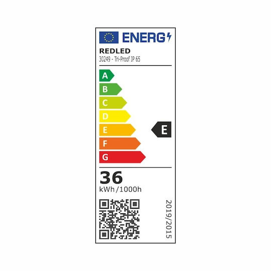 3CCT Tri-proof Light 36W 120cm Extendable White Redpoint 30249