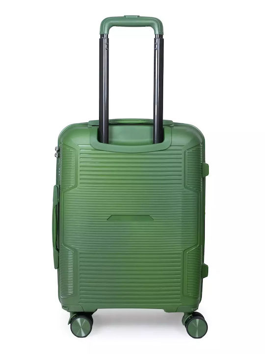Cardinal Cabin Hard Green Travel Suitcase with 4 Wheels Height 55cm