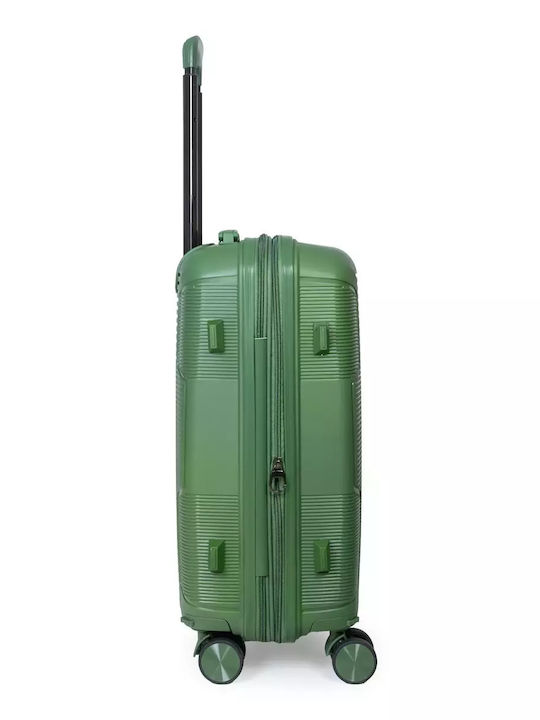 Cardinal Cabin Hard Green Travel Suitcase with 4 Wheels Height 55cm