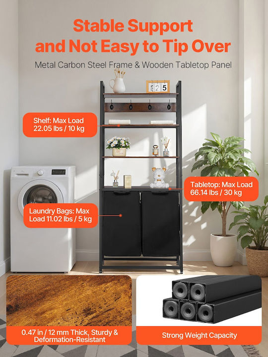 Vevor Laundry Basket Metallic Black