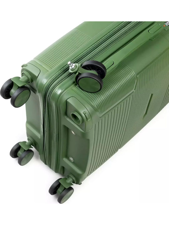 Cardinal Cabin Hard Green Travel Suitcase with 4 Wheels Height 55cm