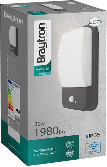 Braytron Стенен Външен Осветител LED IP65 30x15x8.6см