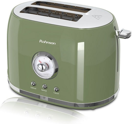 Rohnson Nostalgia Toaster 2 Schlitze 800W Grün