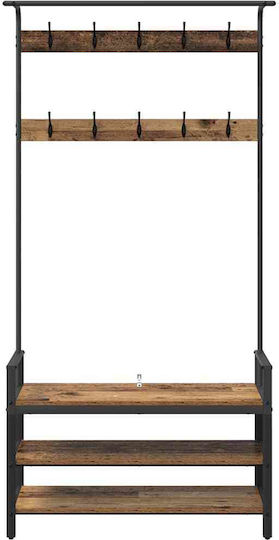 Eingangsmöbel mit Garderobe Coffee 95x34x184cm