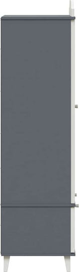 Kitchen Floor Drawer Unit Gray and White 90x45x165cm