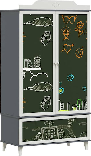 Kitchen Floor Drawer Unit Gray and White 90x45x165cm