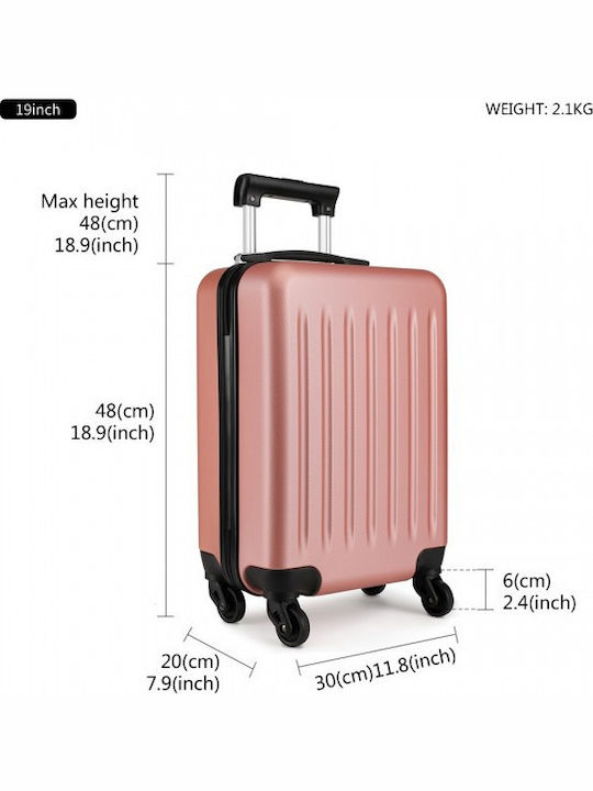 Miss Lulu Reisekoffer Hart Kabine Nude mit 4 Räder Höhe 55cm