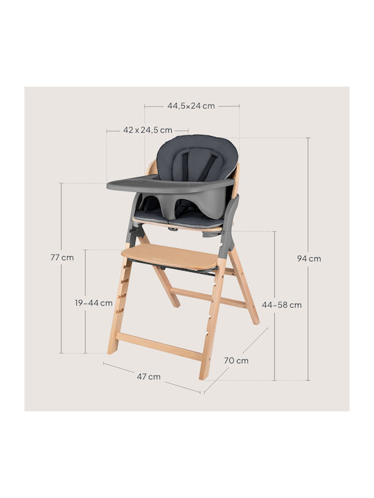 Lionelo Megan Highchair 3 in 1 & Fabric Seat Gray