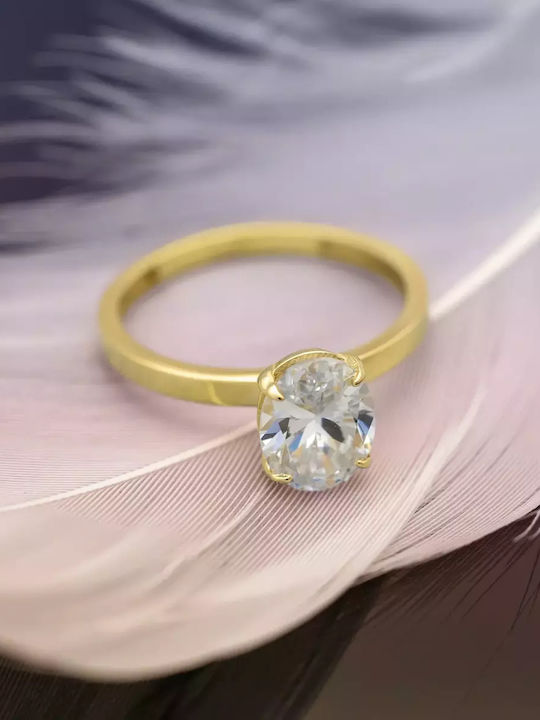 Μονόπετρο από Χρυσό 14K με Ζιργκόν