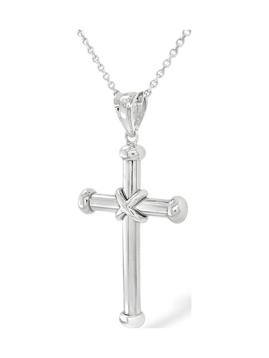 Xryseio Women's White Gold Cross 18K