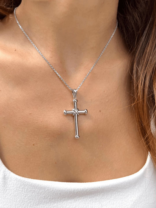 Xryseio Women's White Gold Cross 18K