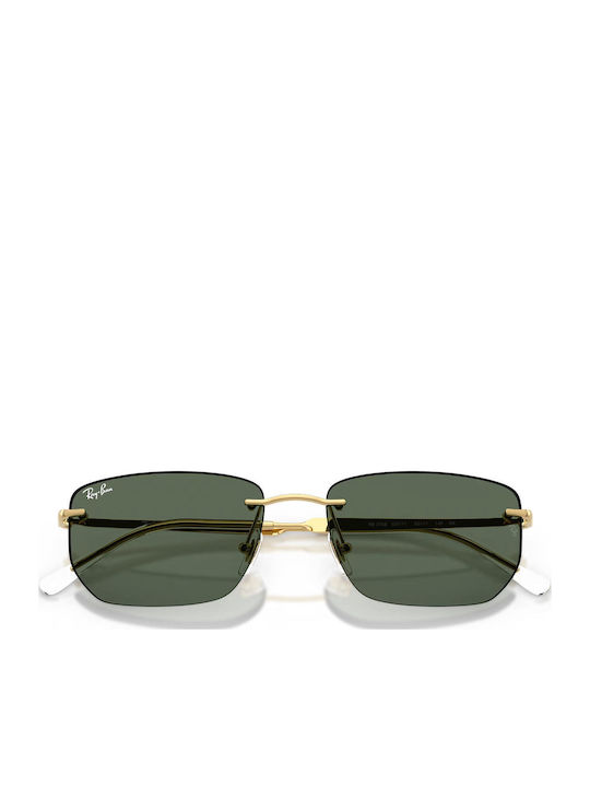 Ray Ban Unisex Sonnenbrille mit Gold Metall Gestell und Grün Linse RB3768 001/71