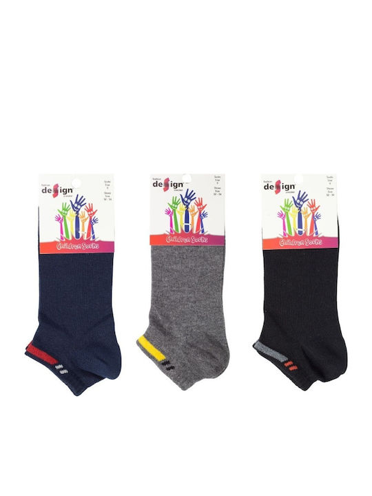 Design Socks Детски къси чорапи Colorful 3 Чифта
