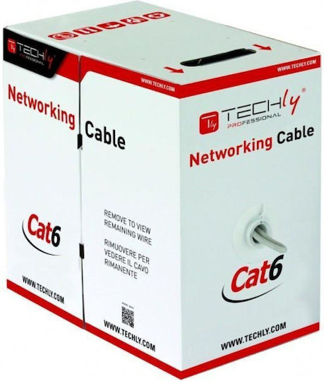 Techly U/UTP Cat.6 (Gigabit) Netzwerkkabel Ethernet 305m Grau